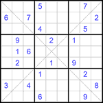 Судоку Х 9х9 #134 очень трудный