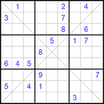 Судоку Х 9х9 #135 очень трудный