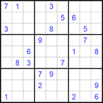 Судоку 9х9 #516 трудный