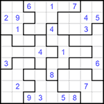 Судоку-пазл 9х9 #128 трудный