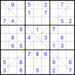 Судоку Х 9х9 #162 легкий