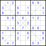 Судоку Х 9х9 #164 легкий