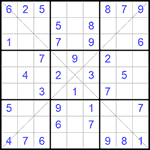 Судоку Х 9х9 #165 легкий