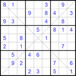 Судоку Х 9х9 #166 легкий