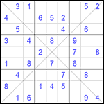 Судоку Х 9х9 #167 легкий