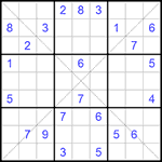 Судоку Х 9х9 #136 средний