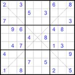 Судоку Х 9х9 #139 средний