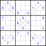 Судоку Х 9х9 #141 средний