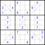 Судоку Х 9х9 #142 средний