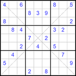 Судоку Х 9х9 #138 трудный