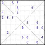 Судоку Х 9х9 #140 трудный