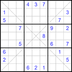 Судоку Х 9х9 #141 трудный