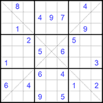 Судоку Х 9х9 #144 трудный