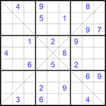 Судоку Х 9х9 #137 очень трудный