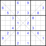 Судоку Х 9х9 #138 очень трудный