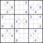 Судоку Х 9х9 #139 очень трудный