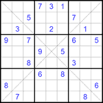 Судоку Х 9х9 #141 очень трудный