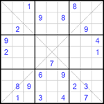 Судоку Х 9х9 #143 очень трудный