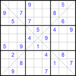 Судоку Х 9х9 #144 очень трудный