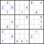 Судоку 9х9 #544 трудный