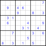 Судоку 9х9 #547 трудный