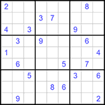Судоку 9х9 #550 трудный