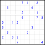 Судоку 9х9 #554 трудный