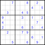 Судоку 9х9 #536 очень трудный