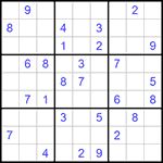 Судоку 9х9 #537 очень трудный