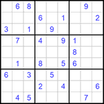 Судоку 9х9 #545 очень трудный