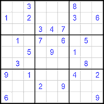 Судоку 9х9 #554 очень трудный