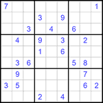 Судоку 9х9 #564 очень трудный