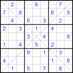 Судоку Х 9х9 #174 легкий