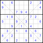 Судоку Х 9х9 #175 легкий