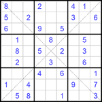 Судоку Х 9х9 #176 легкий