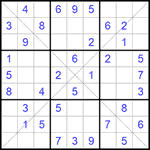 Судоку Х 9х9 #177 легкий