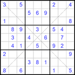 Судоку Х 9х9 #179 легкий