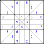 Судоку Х 9х9 #151 средний