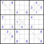 Судоку Х 9х9 #149 трудный