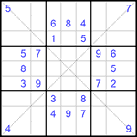 Судоку Х 9х9 #150 трудный