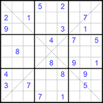 Судоку Х 9х9 #151 трудный