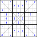 Судоку Х 9х9 #152 трудный