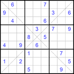 Судоку Х 9х9 #153 трудный