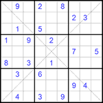 Судоку Х 9х9 #154 трудный