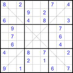 Судоку Х 9х9 #155 трудный