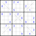 Судоку Х 9х9 #148 очень трудный