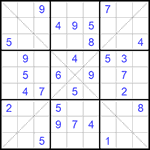 Судоку Х 9х9 #149 очень трудный