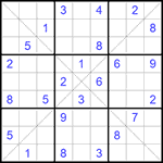 Судоку Х 9х9 #150 очень трудный