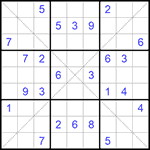 Судоку Х 9х9 #153 очень трудный