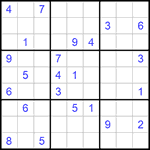 Судоку 9х9 #580 трудный